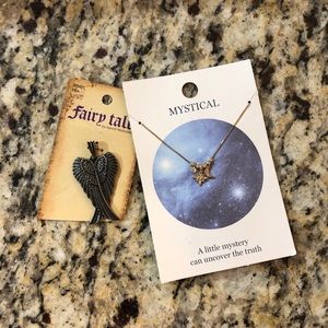 🔥 2/$30 Mystical Necklace + Fairy Tale Wings Pendant Bundle Witchcore Wicca